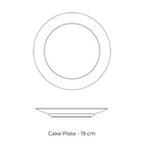 Diagram of the 19cm Zsolnay Autumn porcelain cake plate showing top and side profile views.