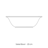 Diagram of the 23cm Zsolnay Autumn porcelain salad bowl showing a side profile view.
