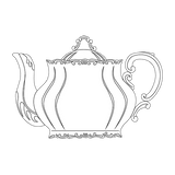 Golden Feather Tea Set - 9 Pieces