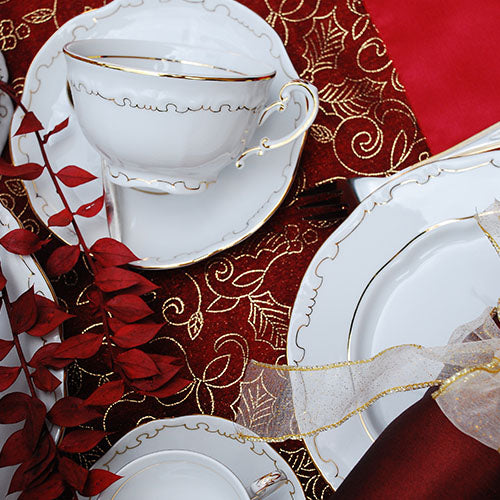 Golden Feather Tea Set - 9 Pieces