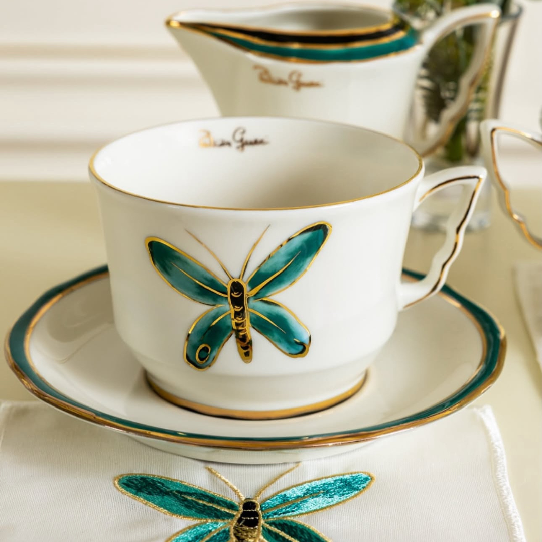 Primavera by Patrizia Gucci - Tea Cup & Saucer Turquoise – ZSOLNAY