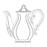 Zsolnay Cornflower porcelain coffee pot featuring hand-painted blue flowers and 18K gold borders.