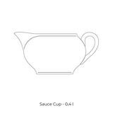 Diagram of the 0.4L Zsolnay Autumn porcelain sauce cup showing a side profile view.