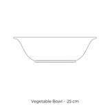 Diagram of the 25cm Zsolnay Autumn porcelain vegetable bowl showing a side profile view.